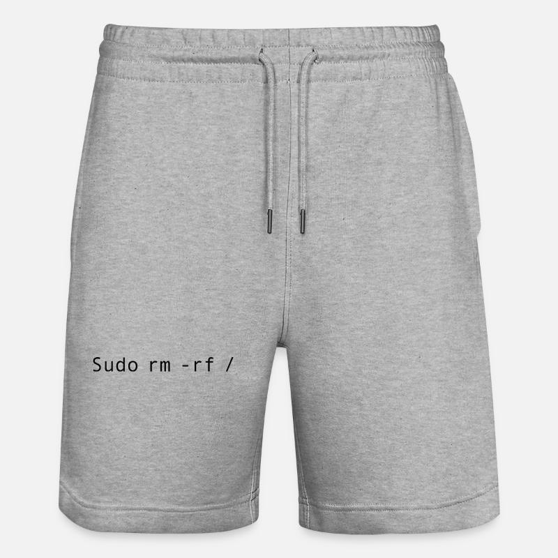 Linux Coding Sudo rm -rf / - Short de jogging bio TRAINER Stanley/Stella unisexe - gris chiné