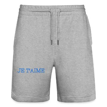 ICH LIEBE DICH. ICH HABE GERADE GEHEIRATET. Junggesellinnenabschied. VALENTINSTAG - Stanley/Stella Unisex Bio Joggingshorts Trainer  - Grau meliert - Vorne - Nik (191cm) & Marisol (170cm)