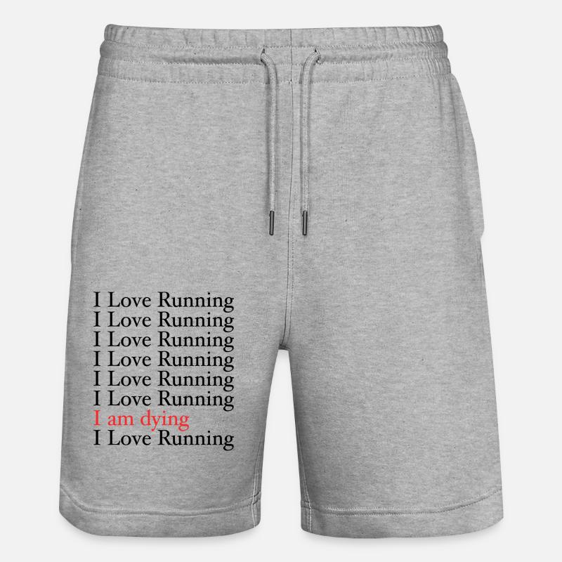 I Love Running - Short de jogging bio TRAINER Stanley/Stella unisexe - gris chiné