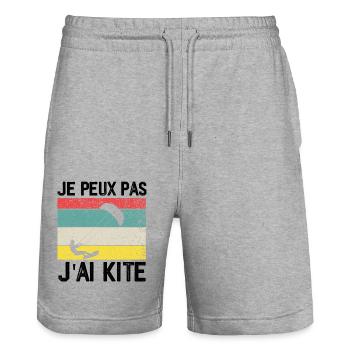 I Can't I Kite Gift Humor - Stanley/Stella Trainer Unisex Organic Jogging Shorts - heather grey - Front - Nik (191cm) & Marisol (170cm)