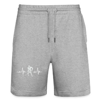 Hockeyspieler Feldhockey Eishockey - Stanley/Stella Unisex Bio Joggingshorts Trainer  - Grau meliert - Vorne - Nik (191cm) & Marisol (170cm)