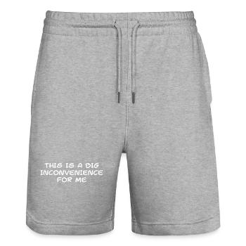 This Is A Big Inconvenience For Me Sarcastic Funny - Stanley/Stella Trainer Unisex Organic Jogging Shorts - heather grey - Front - Nik (191cm) & Marisol (170cm)