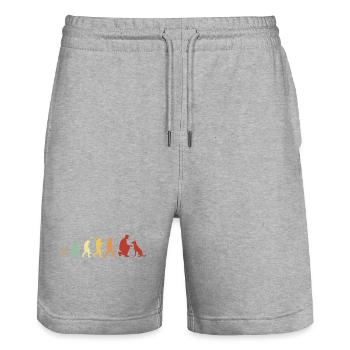 Evolution Lustiger Belgischer Malinois-Schäferhund - Stanley/Stella Unisex Bio Joggingshorts Trainer  - Grau meliert - Vorne - Nik (191cm) & Marisol (170cm)
