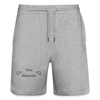 Frohe Weihnachten - Stanley/Stella Unisex Bio Joggingshorts Trainer  - Grau meliert - Vorne - Nik (191cm) & Marisol (170cm)