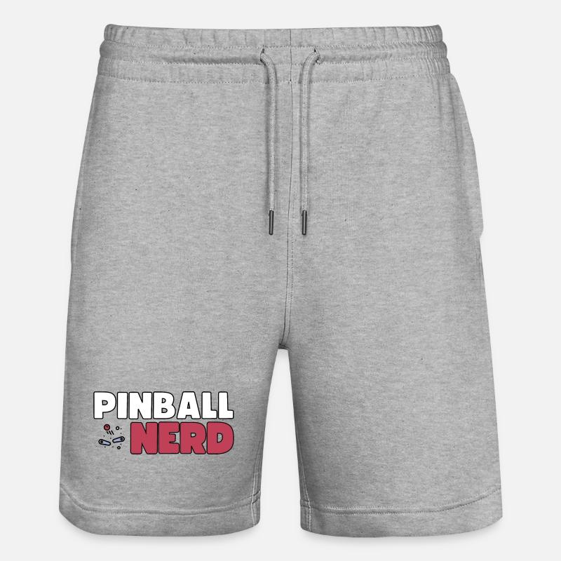 Pinball Nerd - Collectionneur de flippers - Short de jogging bio TRAINER Stanley/Stella unisexe - gris chiné