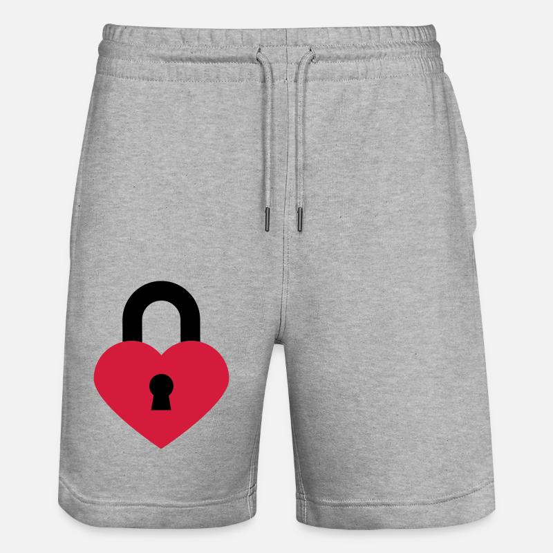 herzschloss_2c - Stanley/Stella Unisex Bio Joggingshorts Trainer  - Grau meliert