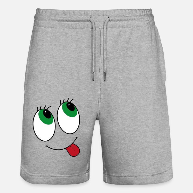 Yeux de style bande dessinée - Short de jogging bio TRAINER Stanley/Stella unisexe - gris chiné