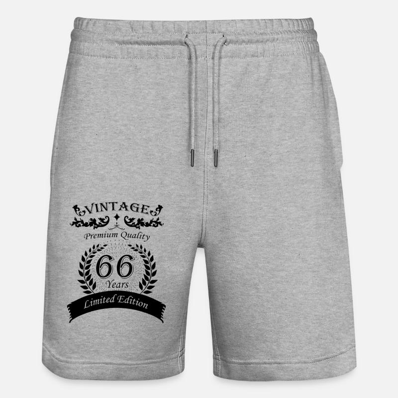 66e anniversaire premium qualité - Short de jogging bio TRAINER Stanley/Stella unisexe - gris chiné