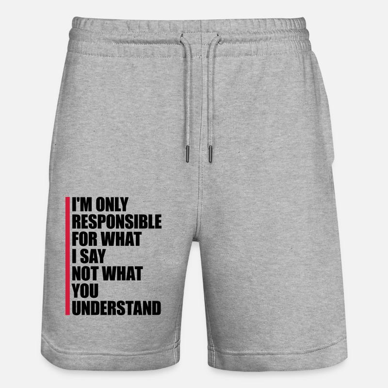 ce que je dis citation - Short de jogging bio TRAINER Stanley/Stella unisexe - gris chiné