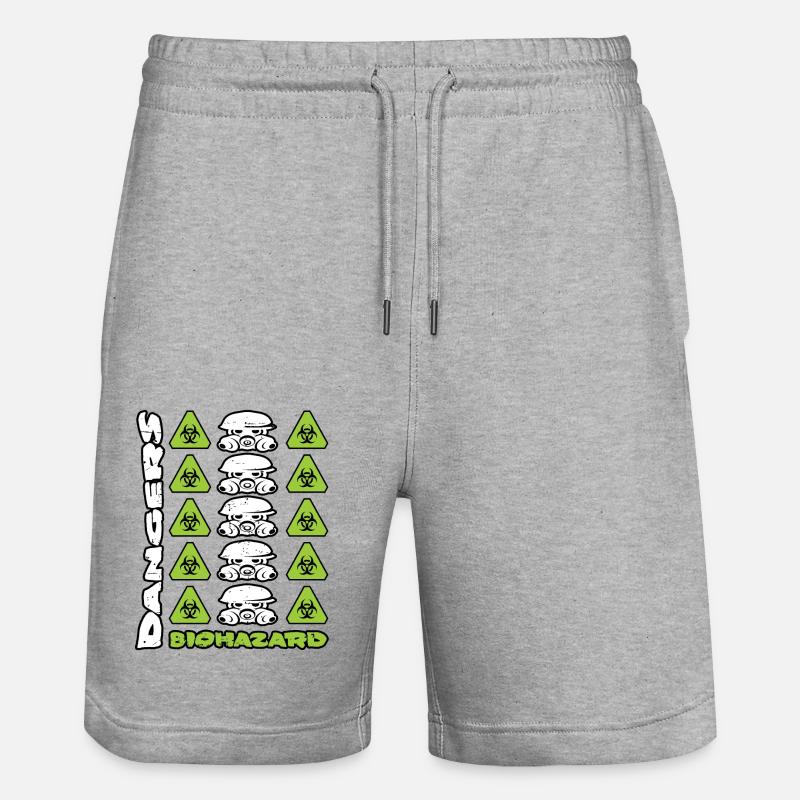 Masque à gaz et dangers - Short de jogging bio TRAINER Stanley/Stella unisexe - gris chiné