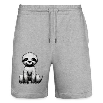 Sloth Fatigue Sloths Sloth Drawing - Stanley/Stella Trainer Unisex Organic Jogging Shorts - heather grey - Front - Nik (191cm) & Marisol (170cm)