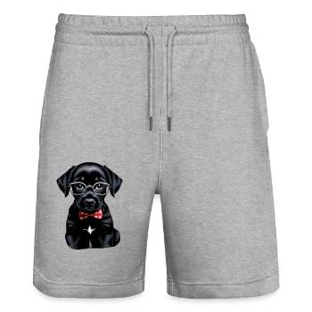 Chien - Short de jogging bio TRAINER Stanley/Stella unisexe - gris chiné - Devant - Nik (191cm) & Marisol (170cm)