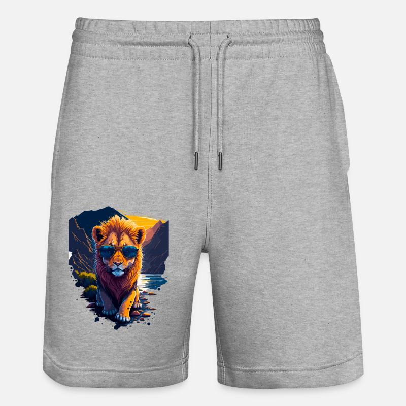 Mignon bébé lion - Short de jogging bio TRAINER Stanley/Stella unisexe - gris chiné
