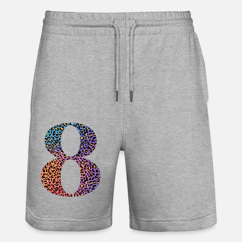 8e anniversaire léopard - Short de jogging bio TRAINER Stanley/Stella unisexe - gris chiné