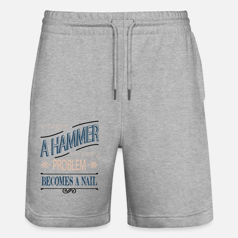 Bday Fun Tronçonneuse Outils Menuisier - Short de jogging bio TRAINER Stanley/Stella unisexe - gris chiné