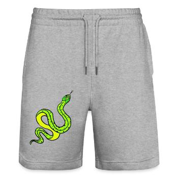 Schlange - Stanley/Stella Unisex Bio Joggingshorts Trainer  - Grau meliert - Vorne - Nik (191cm) & Marisol (170cm)