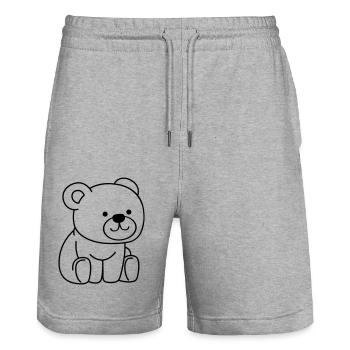 teddy bear - Stanley/Stella Trainer Unisex Organic Jogging Shorts - heather grey - Front - Nik (191cm) & Marisol (170cm)
