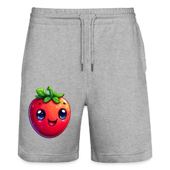 Piment - Short de jogging bio TRAINER Stanley/Stella unisexe - gris chiné - Devant - Nik (191cm) & Marisol (170cm)