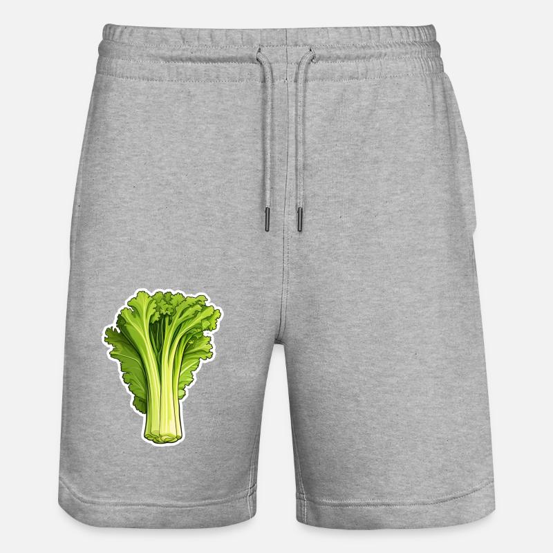 Stangensellerie oder Staudensellerie - Stanley/Stella Unisex Bio Joggingshorts Trainer  - Grau meliert