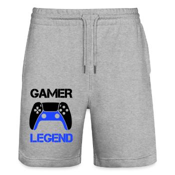 gamer legend - Stanley/Stella Unisex Bio Joggingshorts Trainer  - Grau meliert - Vorne - Nik (191cm) & Marisol (170cm)