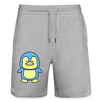 pinguin comic - Stanley/Stella Unisex Bio Joggingshorts Trainer  - Grau meliert - Vorne - Nik (191cm) & Marisol (170cm)