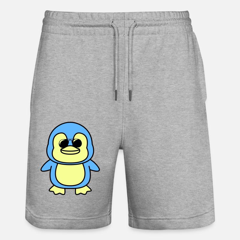 pinguin comic cool - Stanley/Stella Unisex Bio Joggingshorts Trainer  - Grau meliert