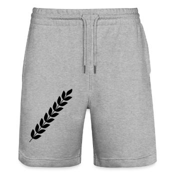 wheat - Stanley/Stella Trainer Unisex Organic Jogging Shorts - heather grey - Front - Nik (191cm) & Marisol (170cm)
