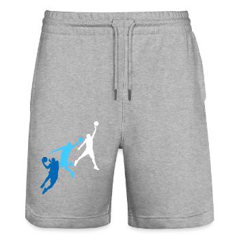 Basketball basketball basketball player - Stanley/Stella Trainer Unisex Organic Jogging Shorts - heather grey - Front - Nik (191cm) & Marisol (170cm)