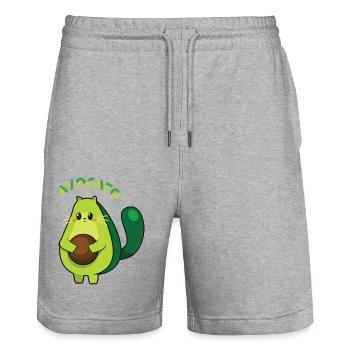 Avocato Cats T-Shirt - Original - Short de jogging bio TRAINER Stanley/Stella unisexe - gris chiné - Devant - Nik (191cm) & Marisol (170cm)