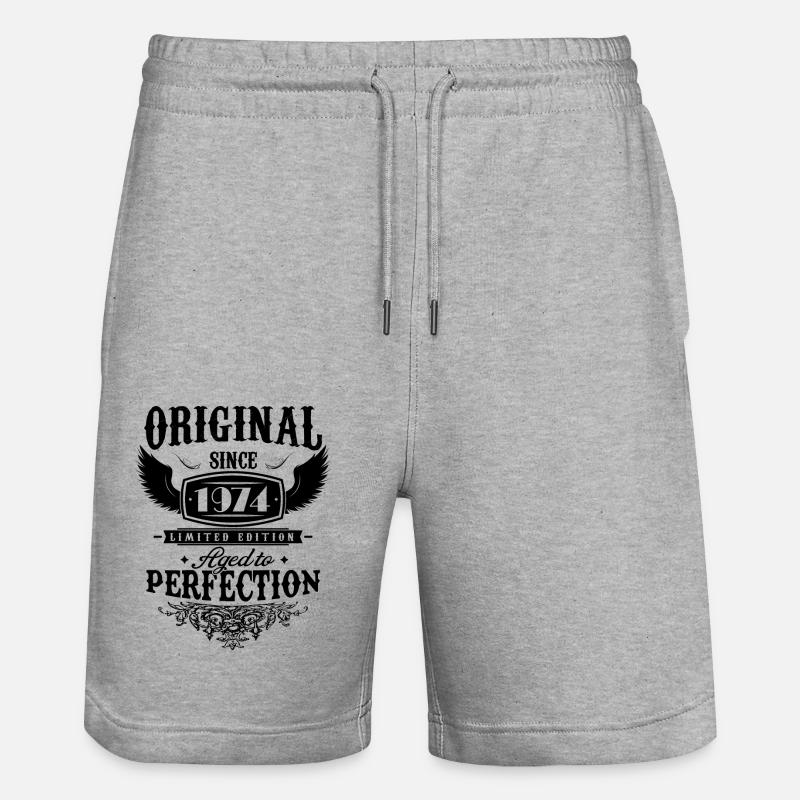 Perfection 1974 -50e anniversaire,Original - Short de jogging bio TRAINER Stanley/Stella unisexe - gris chiné