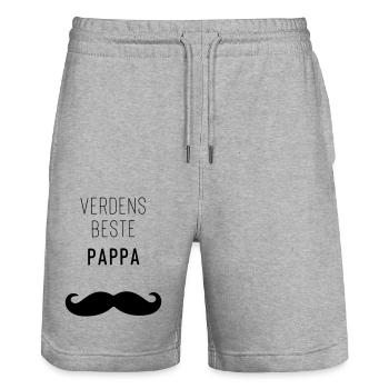 der beste Vater der Welt - Stanley/Stella Unisex Bio Joggingshorts Trainer  - Grau meliert - Vorne - Nik (191cm) & Marisol (170cm)