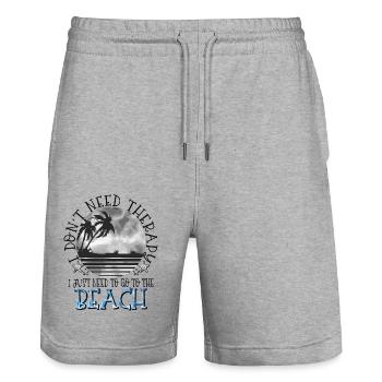 summer lake nature flora art pool sea beach love - Stanley/Stella Trainer Unisex Organic Jogging Shorts - heather grey - Front - Nik (191cm) & Marisol (170cm)