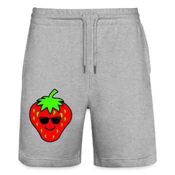 Fraise Fraîche - Short de jogging bio TRAINER Stanley/Stella unisexe - gris chiné - Devant - Nik (191cm) & Marisol (170cm)