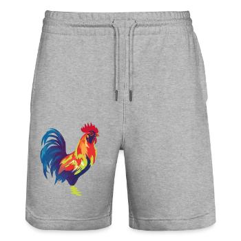 Coq - Short de jogging bio TRAINER Stanley/Stella unisexe - gris chiné - Devant - Nik (191cm) & Marisol (170cm)