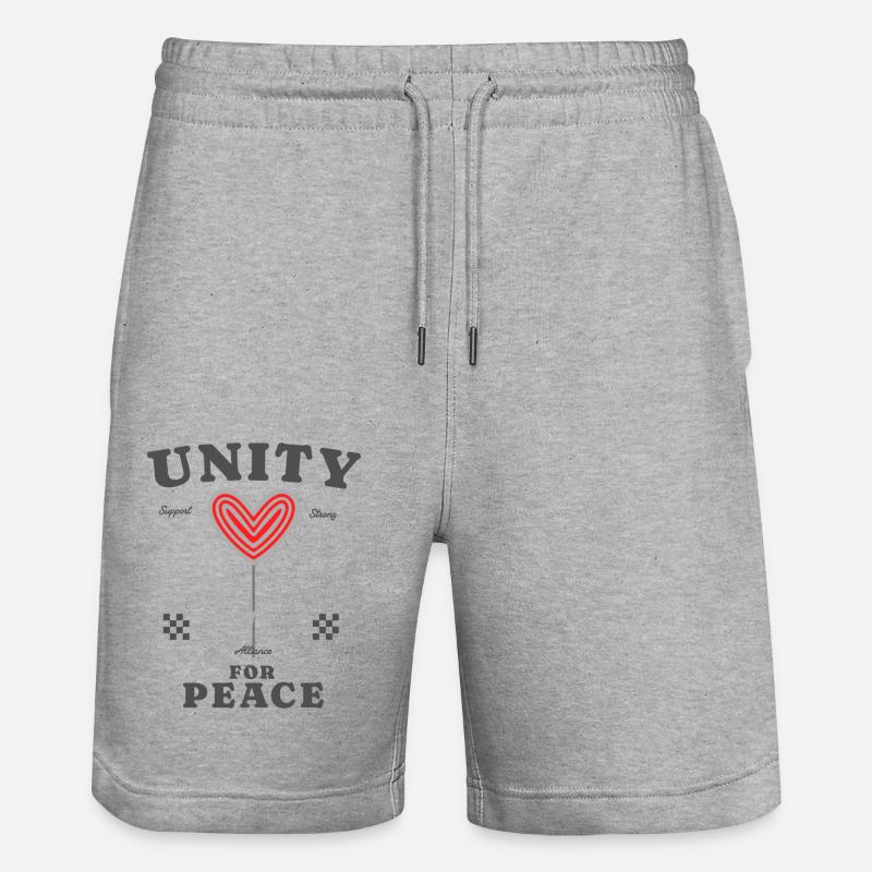 Unity for Peace - Stanley/Stella Unisex Bio Joggingshorts Trainer  - Grau meliert