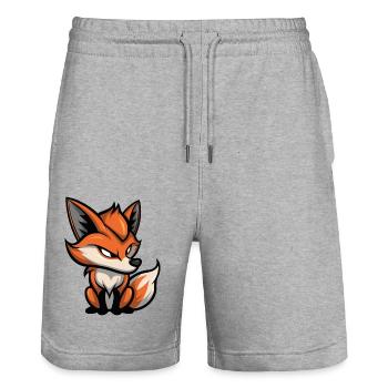fuchs - Stanley/Stella Unisex Bio Joggingshorts Trainer  - Grau meliert - Vorne - Nik (191cm) & Marisol (170cm)