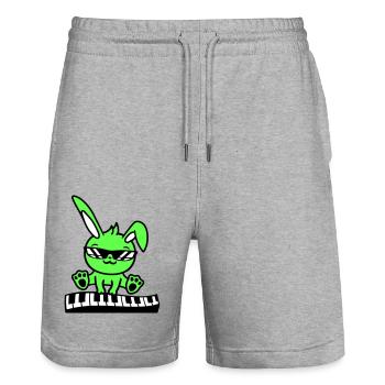 Oster Hase Kaninchen Süß Klavier Keyboard Spielen - Stanley/Stella Unisex Bio Joggingshorts Trainer  - Grau meliert - Vorne - Nik (191cm) & Marisol (170cm)