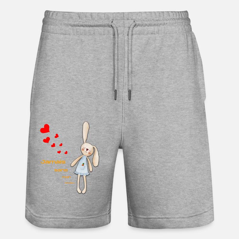 Jamais sans mon doudou - Short de jogging bio TRAINER Stanley/Stella unisexe - gris chiné