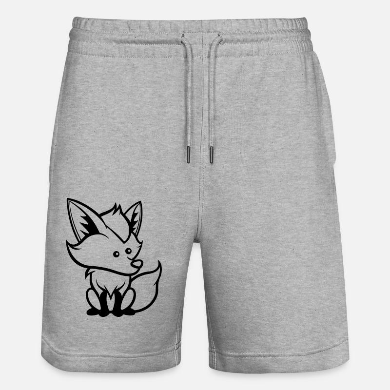 fuchs comic tier - Stanley/Stella Unisex Bio Joggingshorts Trainer  - Grau meliert