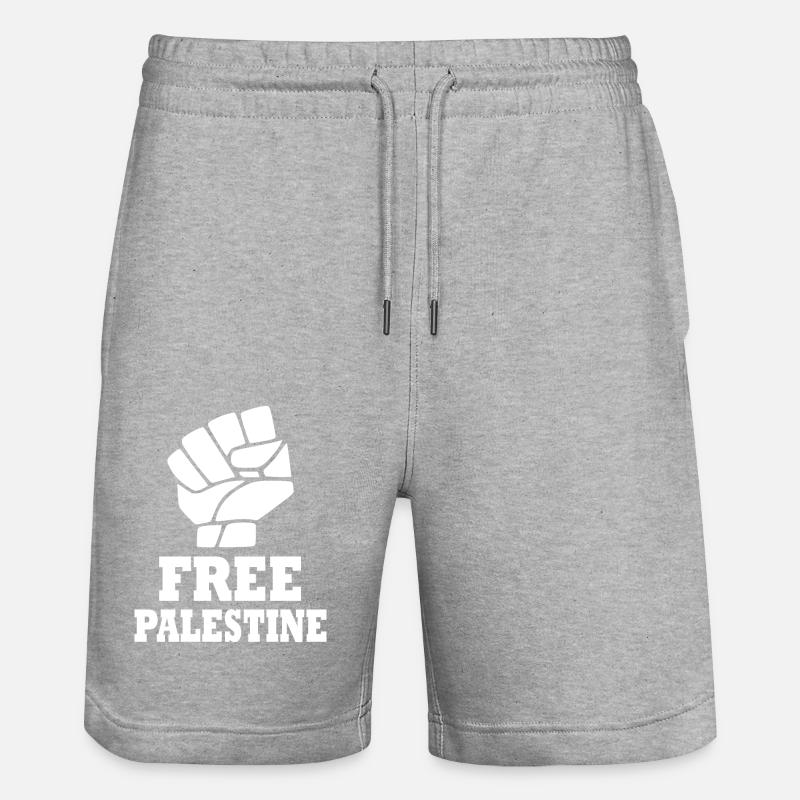 Free palestine - Short de jogging bio TRAINER Stanley/Stella unisexe - gris chiné