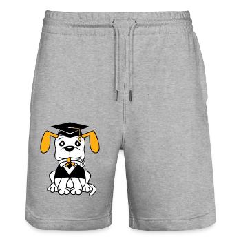 Certificat de fin d’études de l’école canine Gymnase Collège Abi - Short de jogging bio TRAINER Stanley/Stella unisexe - gris chiné - Devant - Nik (191cm) & Marisol (170cm)