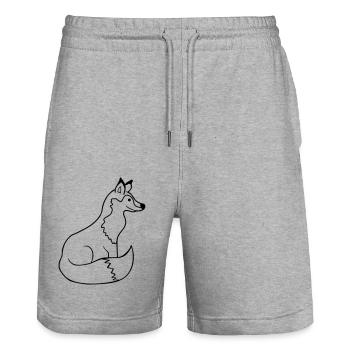 Renard Renard roux Animal sauvage Intelligent Habitants de la forêt - Short de jogging bio TRAINER Stanley/Stella unisexe - gris chiné - Devant - Nik (191cm) & Marisol (170cm)