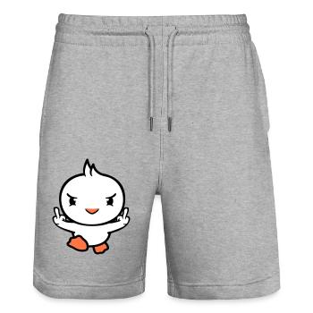 oiseau méchant majeur montrer mauvais garçon courant cool - Short de jogging bio TRAINER Stanley/Stella unisexe - gris chiné - Devant - Nik (191cm) & Marisol (170cm)