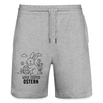 Mein erstes Ostern - Stanley/Stella Unisex Bio Joggingshorts Trainer  - Grau meliert - Vorne - Nik (191cm) & Marisol (170cm)