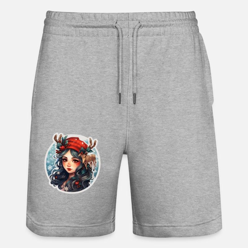 Fille de Noël - Short de jogging bio TRAINER Stanley/Stella unisexe - gris chiné