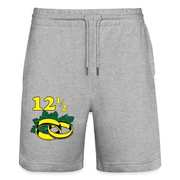 Petersilienhochzeit , Hochzeitstag (25) - Stanley/Stella Unisex Bio Joggingshorts Trainer  - Grau meliert - Vorne - Nik (191cm) & Marisol (170cm)