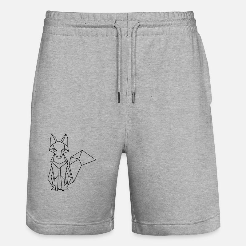Polygon Fox – Geometric Artwork - Stanley/Stella Trainer Unisex Organic Jogging Shorts - heather grey