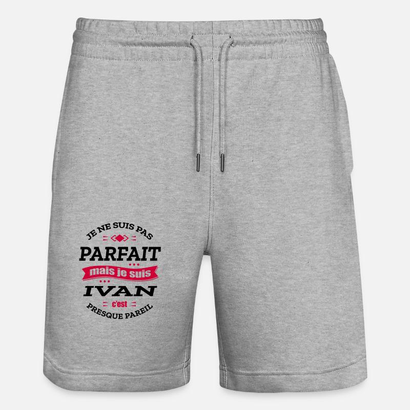 IVAN PARFAIT - PRENOM IVAN - Short de jogging bio TRAINER Stanley/Stella unisexe - gris chiné