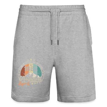 1962 Avril 1962 Anniversaire Avril 1962 Avril - Short de jogging bio TRAINER Stanley/Stella unisexe - gris chiné - Devant - Nik (191cm) & Marisol (170cm)