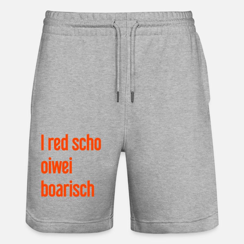 I red scho oiwei boarisch - Short de jogging bio TRAINER Stanley/Stella unisexe - gris chiné